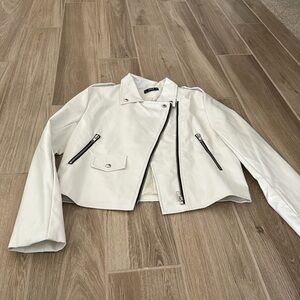 SHEIN leather white jacket, never worn